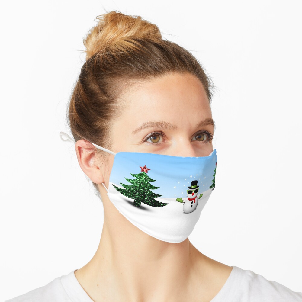 Cool Snowman and Sparkly Christmas Trees Mask
