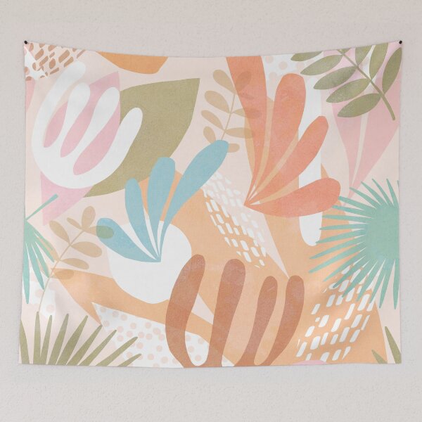 Item preview, Tropical Boho Jungle Pattern - Peach, Pink, Olive green and Turquoise designed and sold by Dominiquevari.