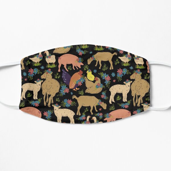 Happy Backyard Farm Animals Flat Mask