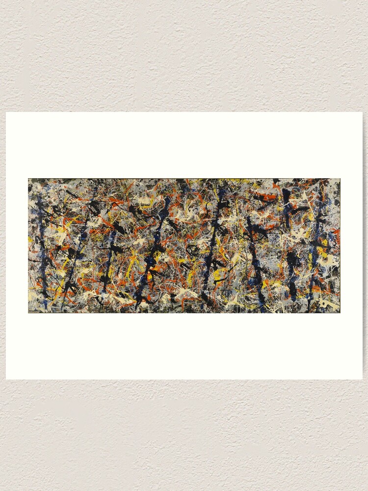 jackson pollock blue poles print