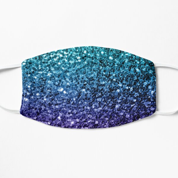 Beautiful Aqua blue Ombre glitter sparkles Mask
