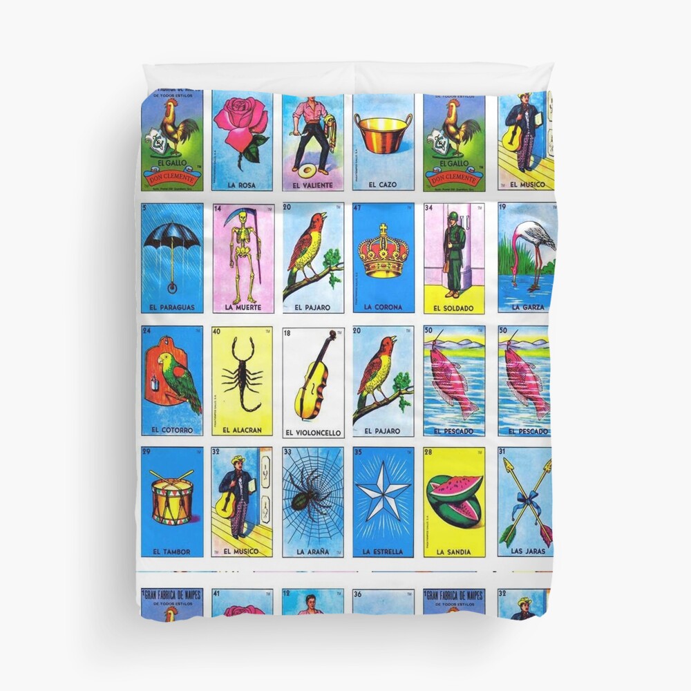 lottery mexican bingo duvet cover by sauher redbubble