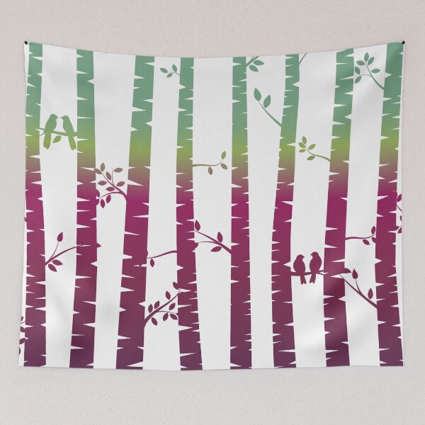 Item preview, Birch Forest_evening designed and sold by GreenFrog75.
