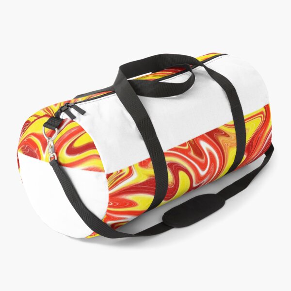 Item preview, Arte abstracto de líneas fluidas amarillas y rojas designed and sold by Abstract65.