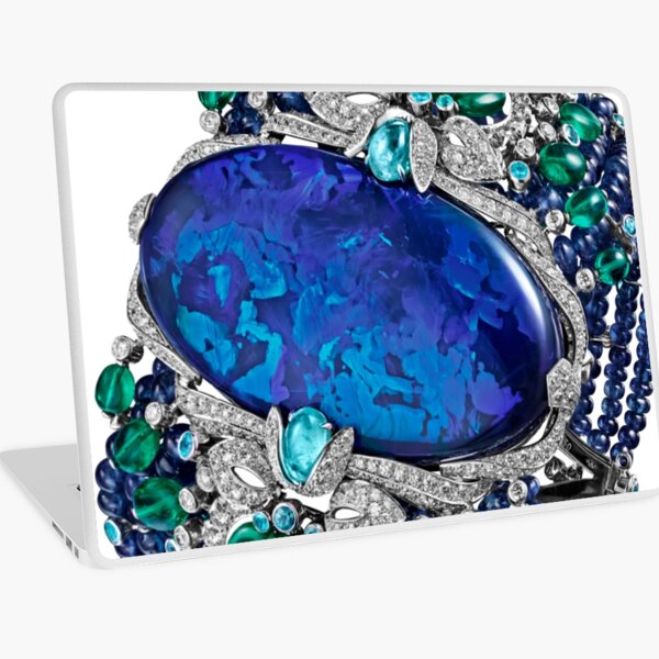HIGH JEWELRY BRACELET ... Platinum, opal, sapphires, emeralds, Paraiba tourmalines Laptop Skin