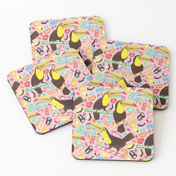 Item preview, Toucandy - a sugary paradise with jelly beans and licorice surround tropical toucans on candy canes designed and sold by Perrin Le Feuvre.