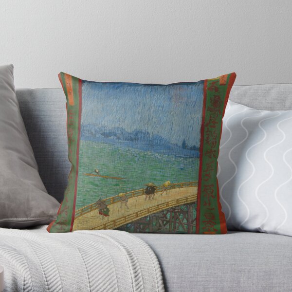 Vincent Van Gogh - The Bridge in the Rain (after Hiroshige) Throw Pillow