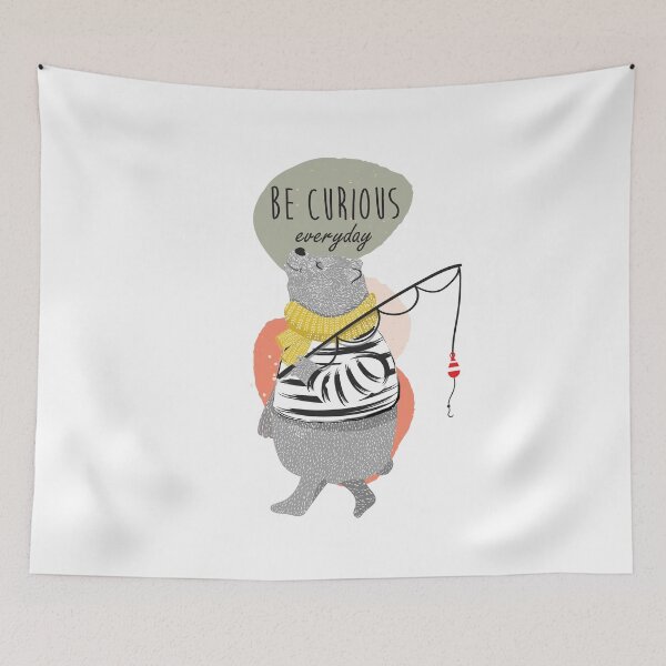 Item preview, Cute Bear Picture with Be Curious Everyday text designed and sold by BONBcreative.