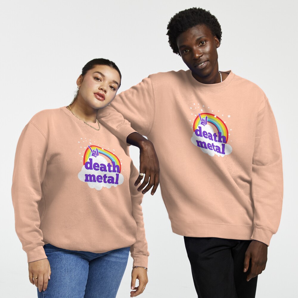Death metal pink rainbow Pullover Hoodie for Sale by playloud Redbubble