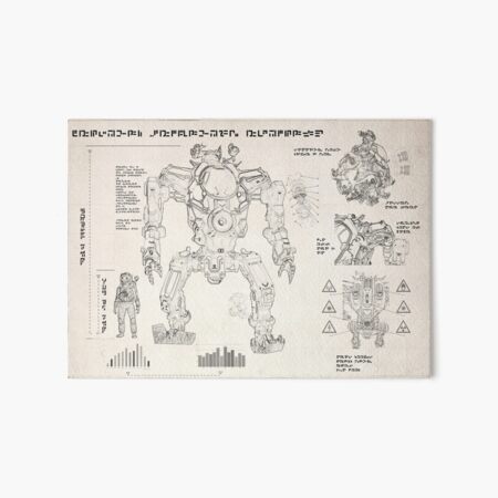 No Man's Sky Mech Exocraft Blueprints - clean version Art Board Print