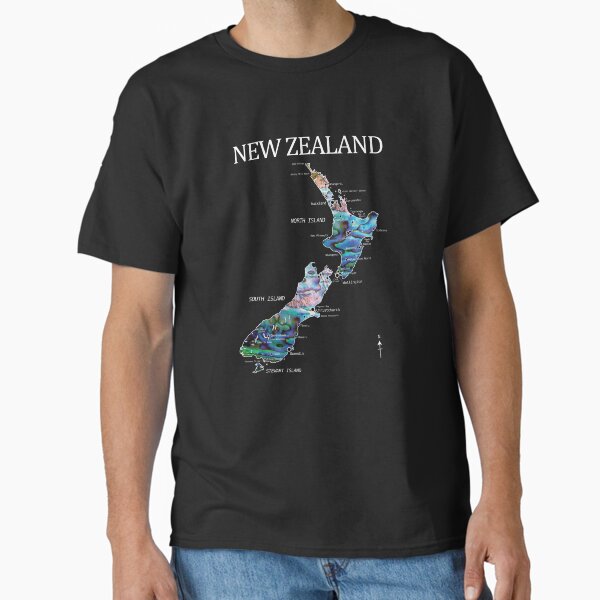 Item preview, NEW ZEALAND MAP DETAILED PAUA designed and sold by Madjack Tees Kiwi SuperStore.