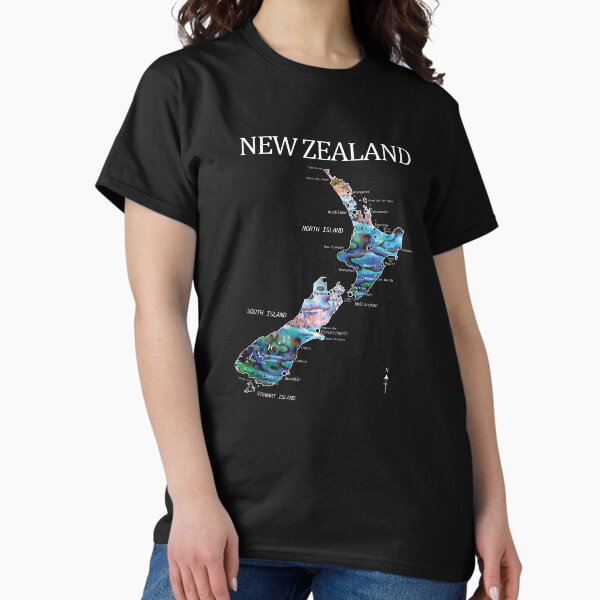 Item preview, NEW ZEALAND MAP DETAILED PAUA designed and sold by Madjack Tees Kiwi SuperStore.