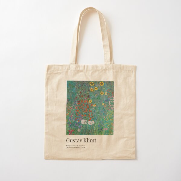 Gustav Klimt - Exhibition Art Poster - Cottage Garden With Sunflowers -  Belvedere Museum Tote Bag for Sale by Not a Lizard