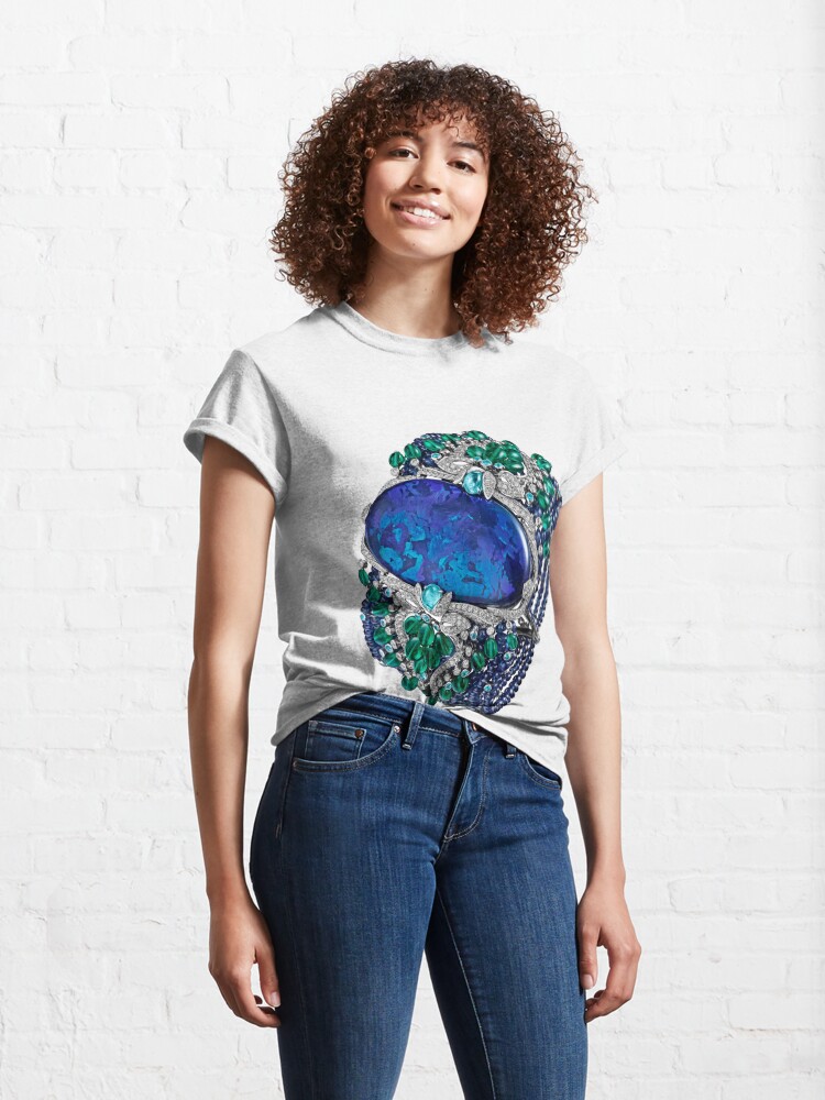 Alternate view of HIGH JEWELRY BRACELET ... Platinum, opal, sapphires, emeralds, Paraiba tourmalines Classic T-Shirt