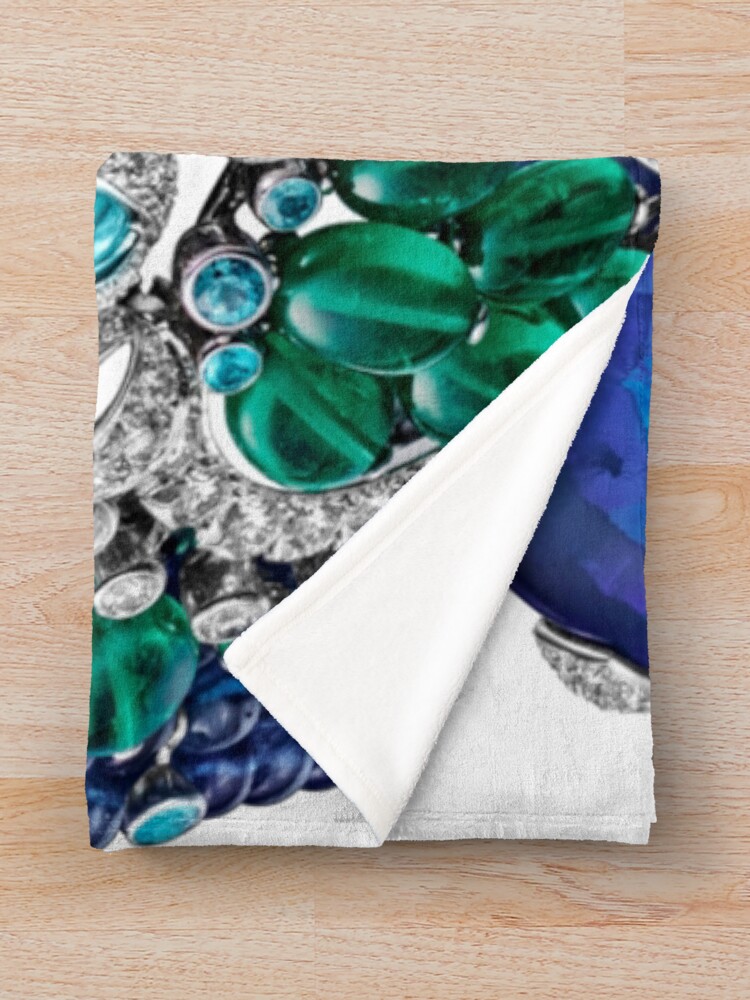 Alternate view of HIGH JEWELRY BRACELET ... Platinum, opal, sapphires, emeralds, Paraiba tourmalines Throw Blanket