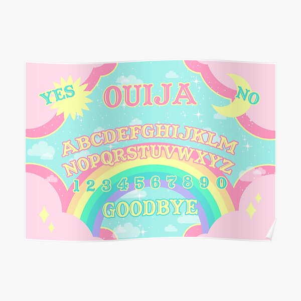 Pastel Rainbow Ouija Board Poster