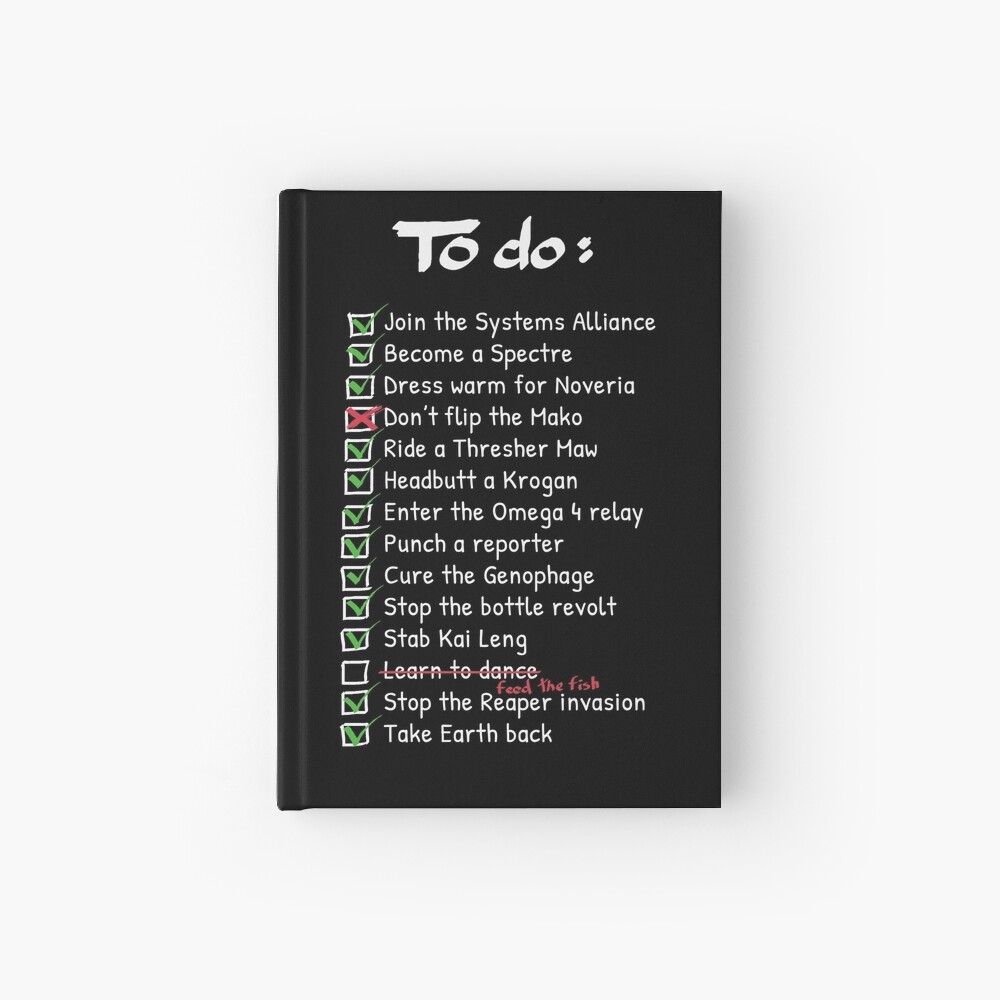 Commander Shepards To-Do List Hardcover Journal