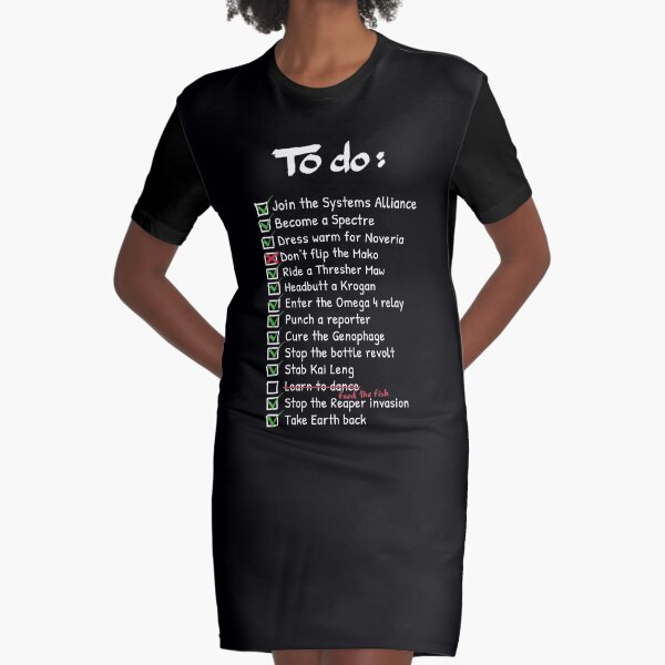 Commander Shepards To-Do List Graphic T-Shirt Dress