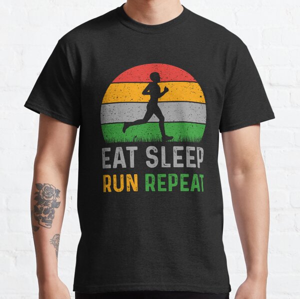Retro Vintage Eat Sleep Run Repeat Running Funny Gift Classic T-Shirt