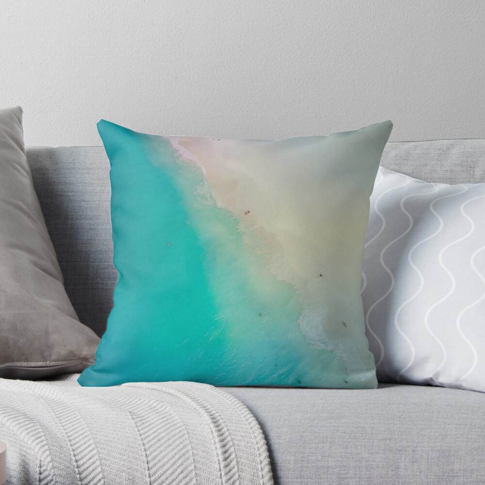 Turquoise Beach Throw Pillow