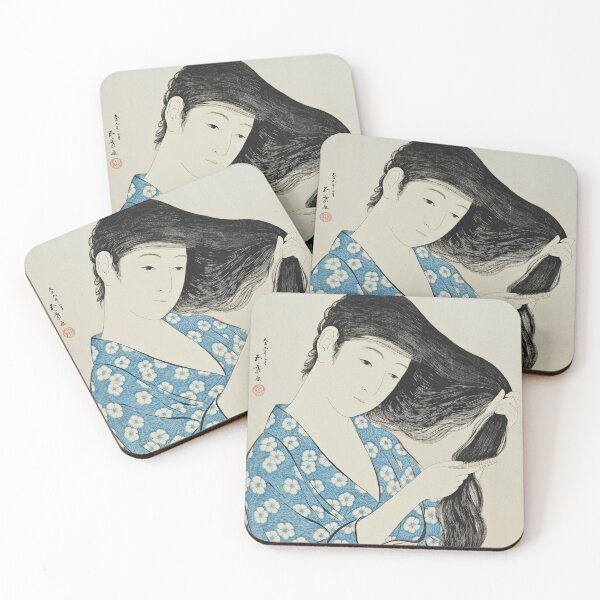 Item preview, Hashiguchi Goyo - Woman in Blue Combing Her Hair  designed and sold by vakashop.
