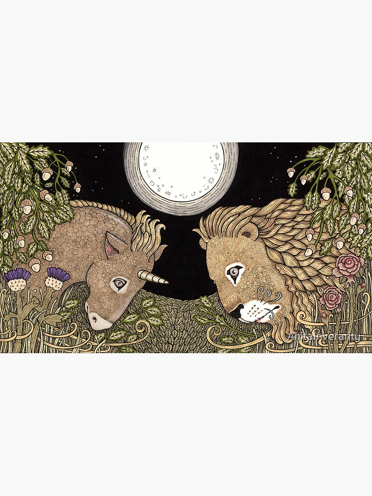 Thumbnail 3 of 3, Sticker, The Lion and the Unicorn designed and sold by AnitaInverarity.