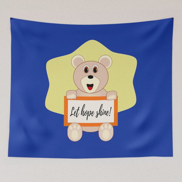 Item preview, Cute hope message friendly bear designed and sold by shopbitstockgp.