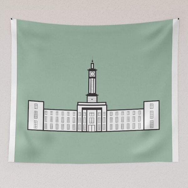 Item preview, Walthamstow Waltham Forest Town Hall Borough of London Landmark Illustration in Green designed and sold by Fernando G..