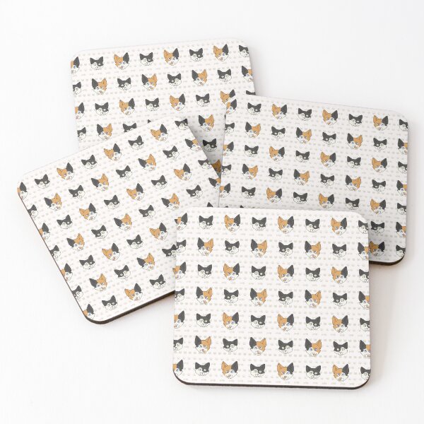 Item preview, Cute cartoon Japanese bobtail cat and kitten faces. designed and sold by Limolida.