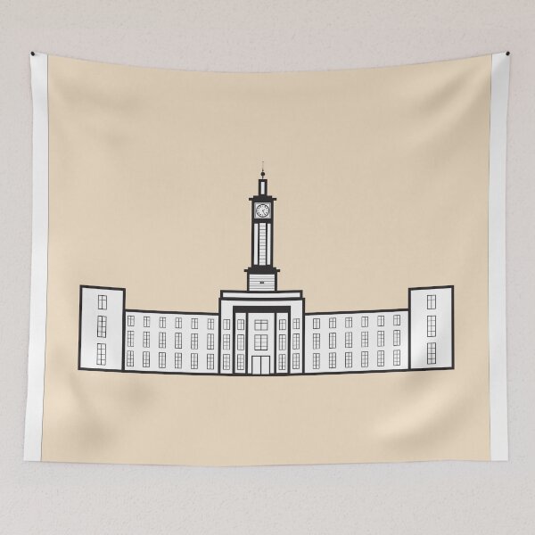 Item preview, Walthamstow Waltham Forest Town Hall Borough of London Landmark Illustration in Cream designed and sold by Fernando G..