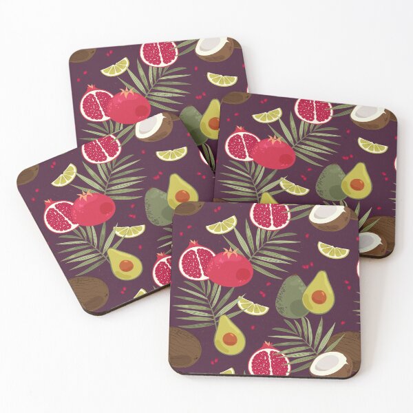 Item preview, Pomegranate Avocado Coconut Fruit Pattern designed and sold by noirty.