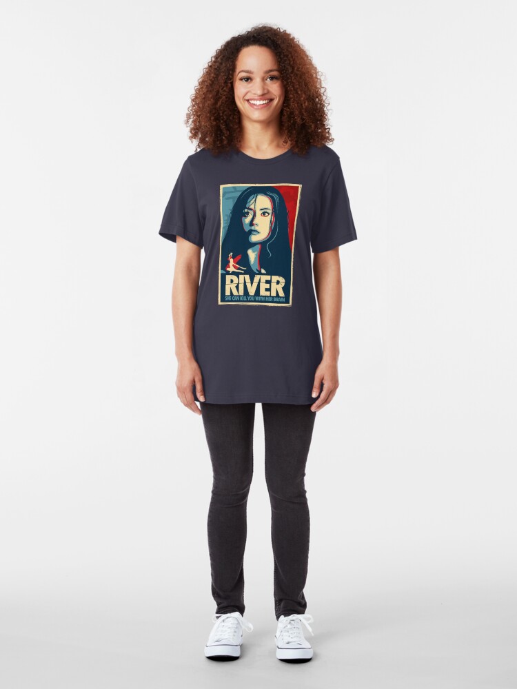 Alternate view of She Can Kill You With Her Brain Slim Fit T-Shirt