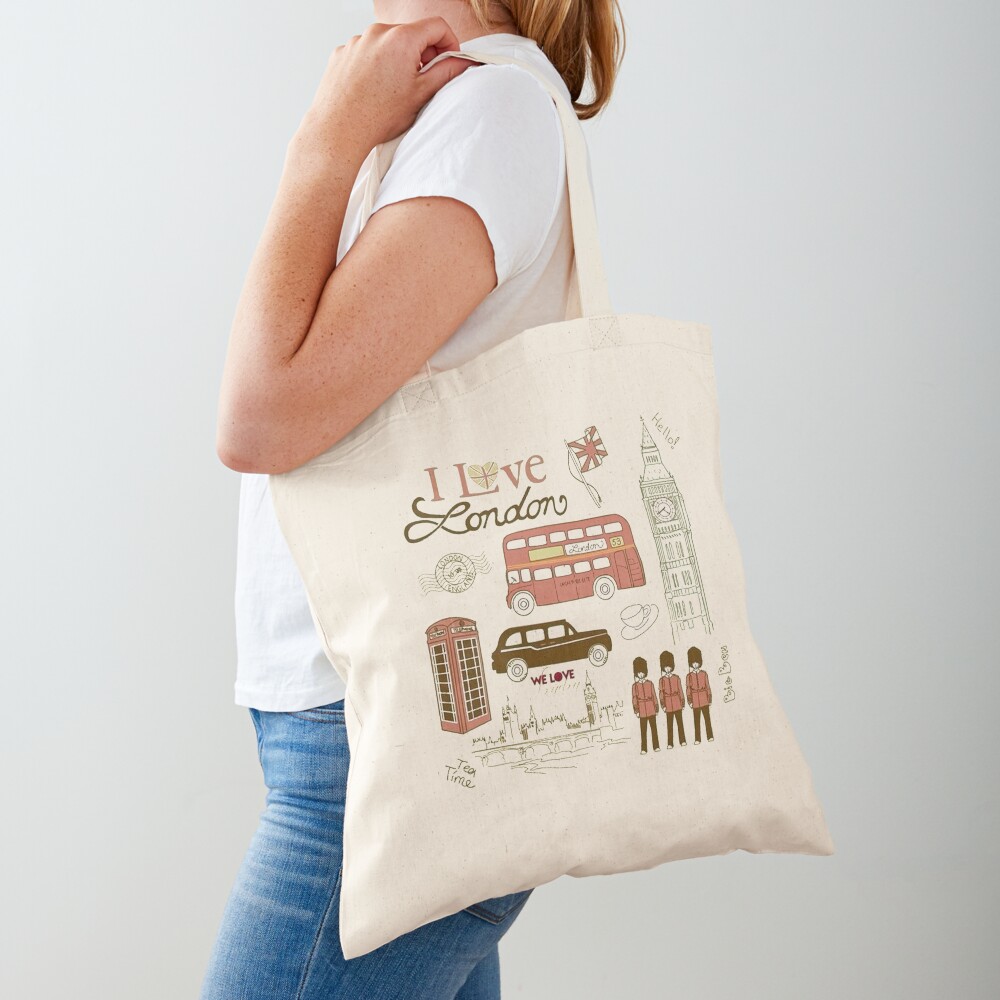 British egg canvas bag I love London