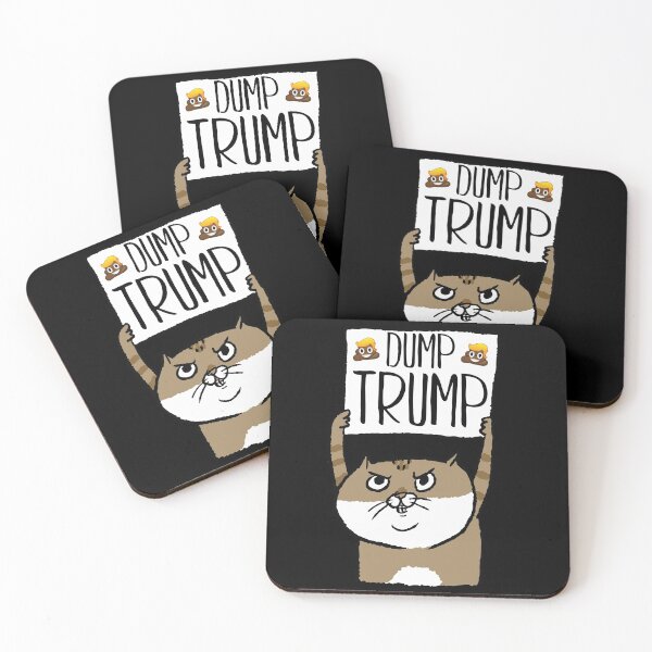 Artikelvorschau, Dump Trump Poop Emoticon protestierende Katze entworfen und verkauft von zenpatterns.