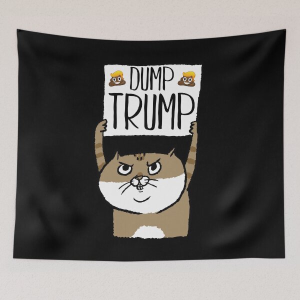 Artikelvorschau, Dump Trump Poop Emoticon protestierende Katze entworfen und verkauft von zenpatterns.