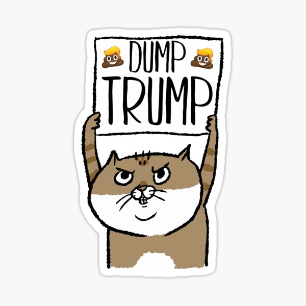 Item preview, Dump Trump Poop Emoticon Protesting Cat designed and sold by zenpatterns.