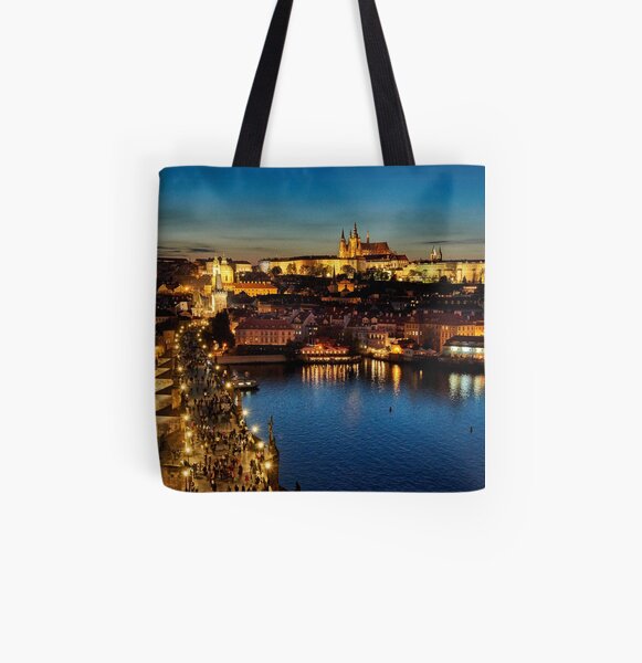 Prague by night All Over Print Tote Bag
