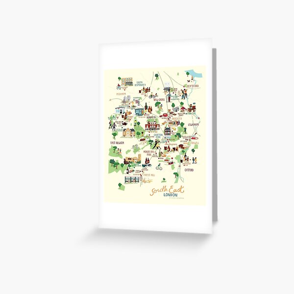 Item preview, Vintage South East London Map United Kingdom Retro British Souvenir UK Gift designed and sold by TopTeeShop.