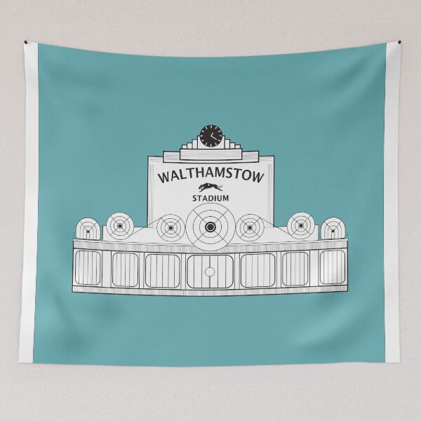 Item preview, Walthamstow Stadium,  Waltham Forest Borough of London Landmark Illustration in Blue    designed and sold by Fernando G..