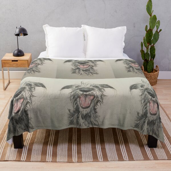 Scruffy Lurcher Throw Blanket
