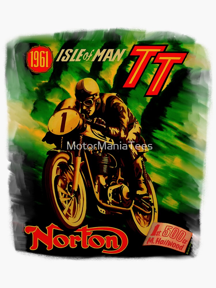 Vintage Motorcycle Manx Racer Mike The Bike By Motormaniac Sticker For Sale By Motormaniatees