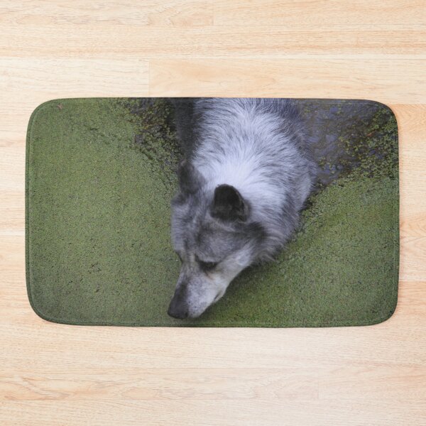 Item preview, Grey wolf in water swamp designed and sold by EstelleRossetti.