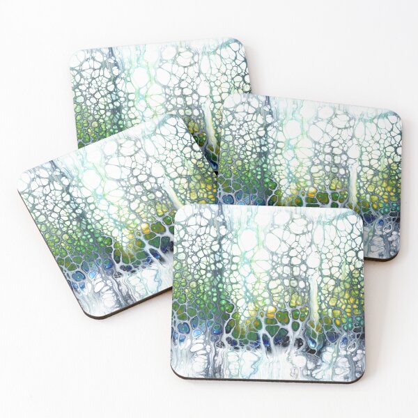Item preview, "Stained Glass Forest" Fluid Art Painting designed and sold by peonypours.