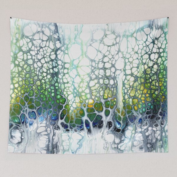 Item preview, "Stained Glass Forest" Fluid Art Painting designed and sold by peonypours.
