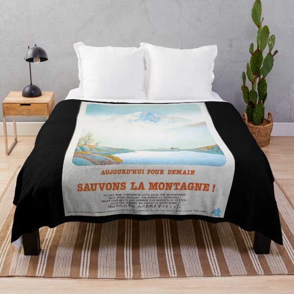 Item preview, Sauvons La Montagen vintage travel poster designed and sold by stickart-marek.