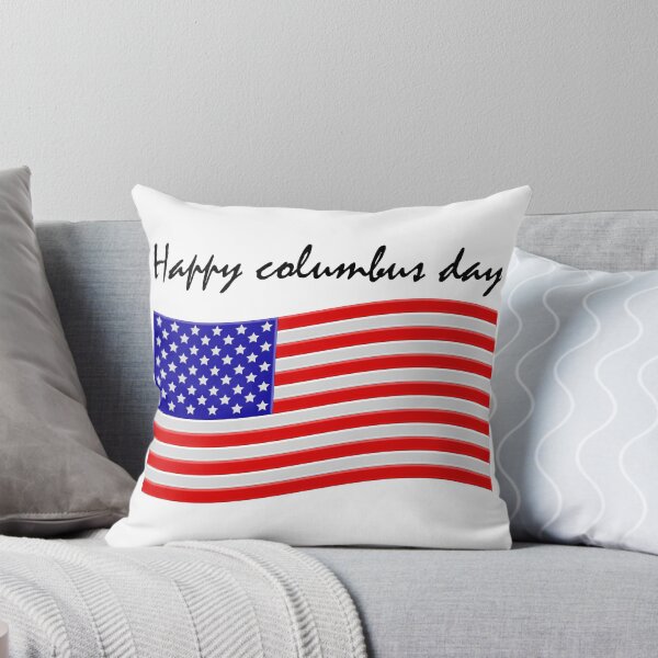 Item preview, USA flag with the inscription Happy Columbus Day designed and sold by Galina Kostyaeva.