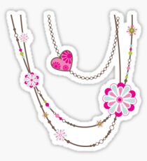 NECKLACE :: funky flowers chain bright colourful Sticker
