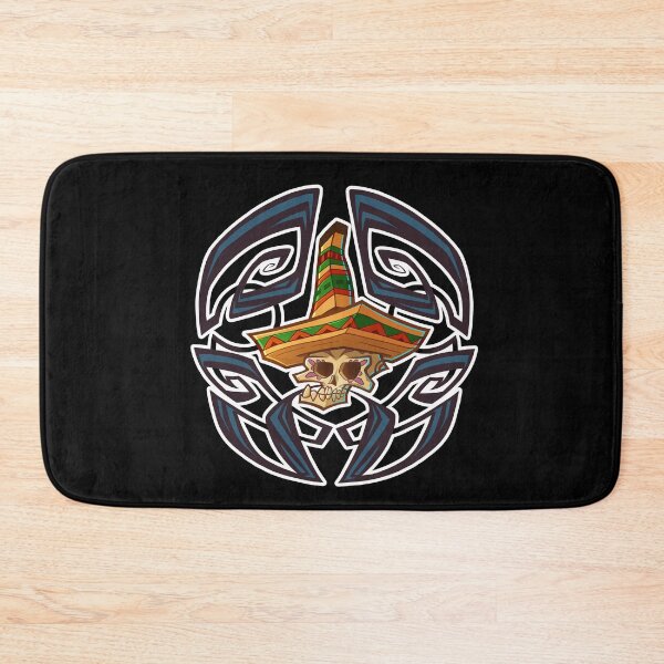 Item preview, mexican mustage skull outline black designed and sold by RemcoBakker.