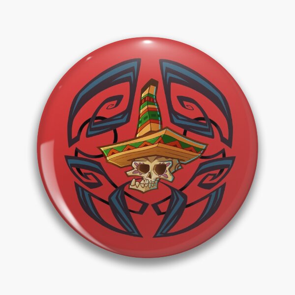 Item preview, mexican mustage skull red designed and sold by RemcoBakker.