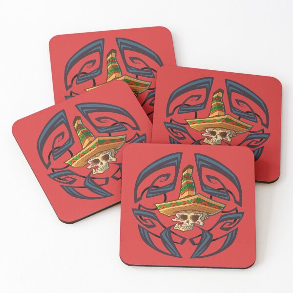 Item preview, mexican mustage skull red designed and sold by RemcoBakker.